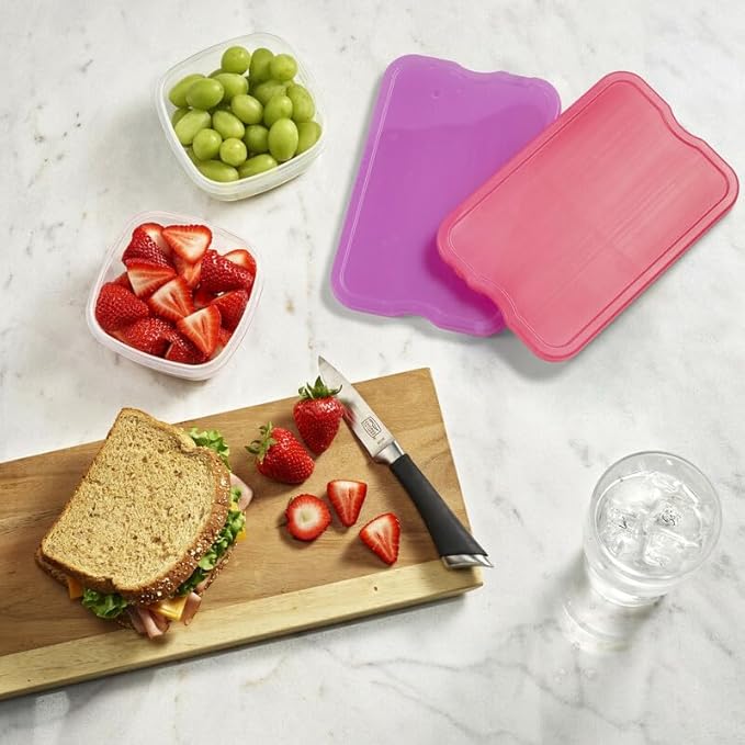 Cool Coolers by Fit + Fresh, Reusable & Long-Lasting XL Slim Ice Packs, Cold Packs for Lunch Boxes, ice Pack for Lunch Bags. Cooler Accessories for Camping, Beach, Lunch, and Work, 8PK, Pink