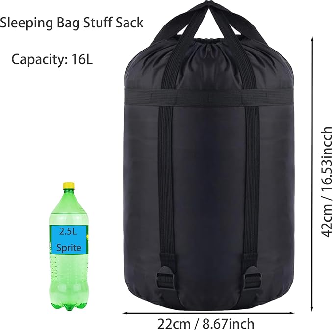 MOOCY Compression Stuff Sack, 16L/45L Sleeping Bag Cover Sack Sleeping Bags Storage Stuff Sack Organizer - Great Sleeping Bags Clothes Camping Hiking Backpacking