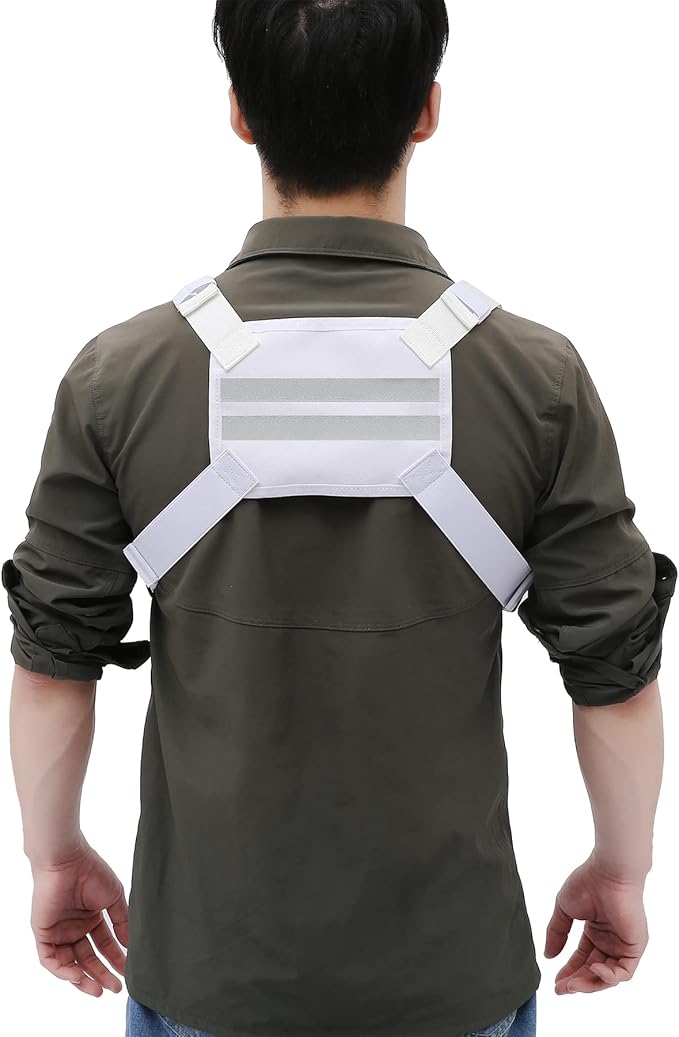 Outdoor Sports Chest Bag, Lightweight EDC Chest Bag For Men & Women, Running Vest Chest Pack With Phone Holder For Workouts, Cycling & Hiking (White)