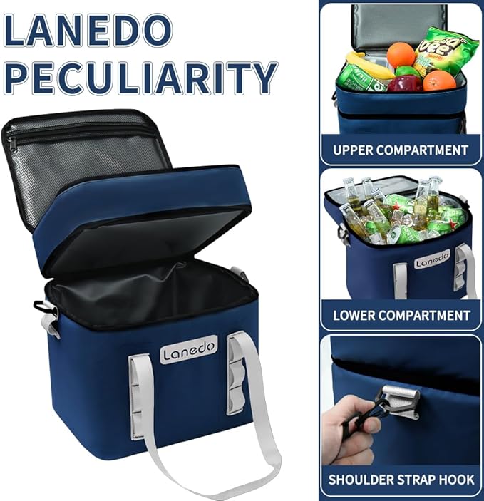 Lisa Lunch Soft Cooler 20/36 Can, Insulated Bag Portable Ice Chest Box for Lunch, Beach, Drink, Beverage, Travel, Camping, Picnic, Car, Trips, Cooler Leak-Proof