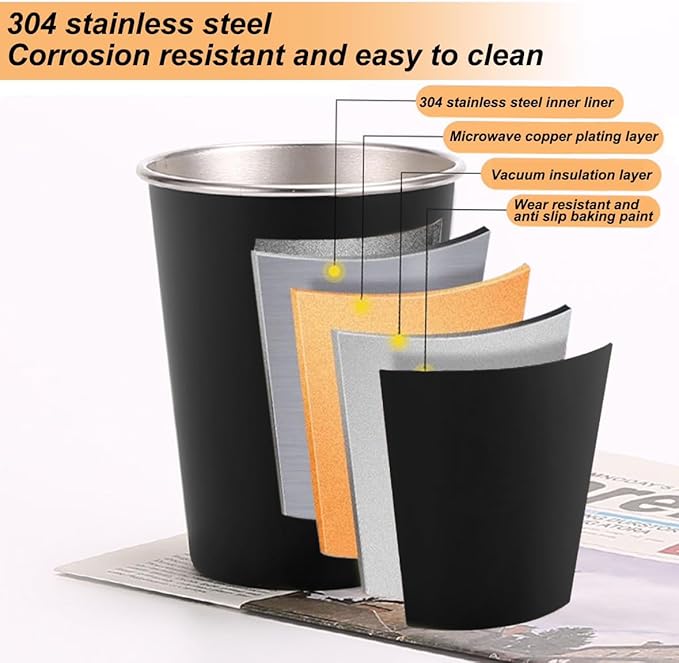 3PCS Camping Kettle Outdoor Campfire Camp Kettle Set with 2 Cups, 1L Stainless Steel camping tea kettle Coffee Pot, Portable Lightweight Teapot, Ideal for Hiking Picnic Travel, Black