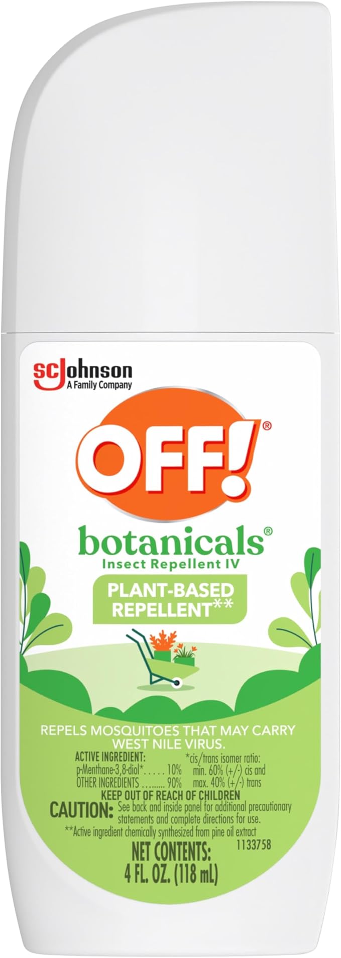 OFF! Botanicals Insect Repellent, Plant-Based Bug Spray & Mosquito Repellent, 4 Oz
