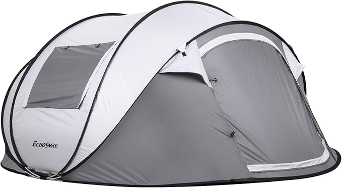 EchoSmile Camping Instant Pop Up Tent, 2/4/6/8/10 Person, Water Resistant Dome, Easy Setup for Camping Hiking and Outdoor, Portable with Carry Bag, 3 Season