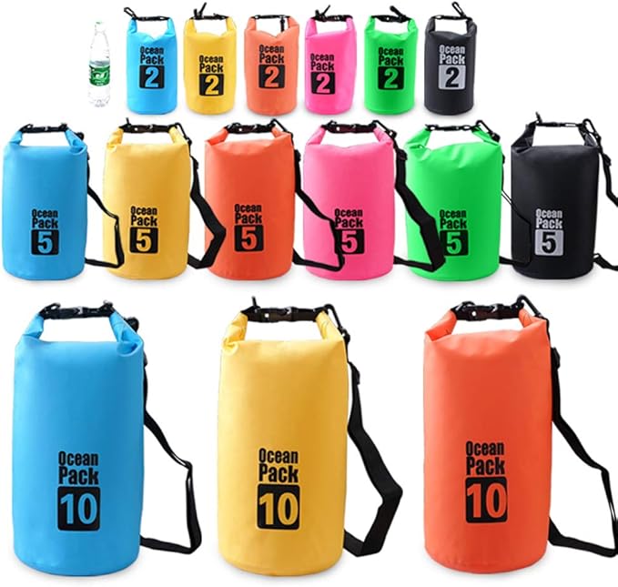 Outdoor Dry Sack/Floating Waterproof Bag 2L/3L/5L/10L/15L/20L/30L for Boating, Kayaking, Hiking, Snowboarding, Camping, Rafting, Fishing and Backpacking (Green, 2L)
