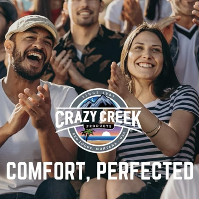 Crazy Creek Original LongBack Chair, Portable Chair for Camping and Stadiums, High Density Foam Cushion, Comfortable and Adjustable Back Support, Lightweight and Foldable,Forest Green