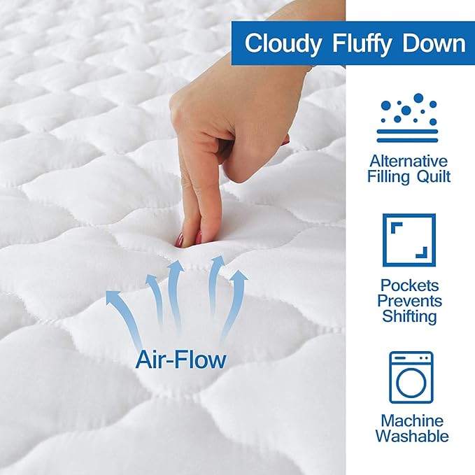 Cot Sheet 31" x 75" and Cot Mattress Pad Waterproof 30" X 75" White