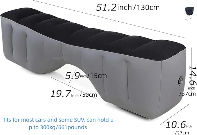 Inflatable SUV Car Mattress Back Seat Gap Filler Pad Extender Portable Sleeping Air Bed for Outdoor Camping Travel