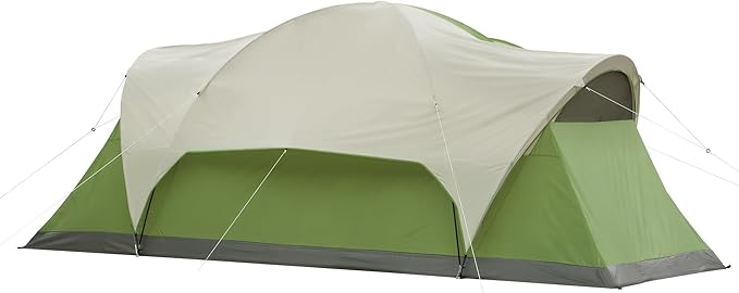 Coleman Montana 8-Person Camping Tent with Rainfly, Weatherproof Family Tent Sets Up in 15 Mins, Fits Multiple Airbeds