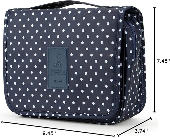 Mossio Hanging Toiletry Bag - Large Cosmetic Makeup Travel Organizer for Men & Women with Sturdy Hook
