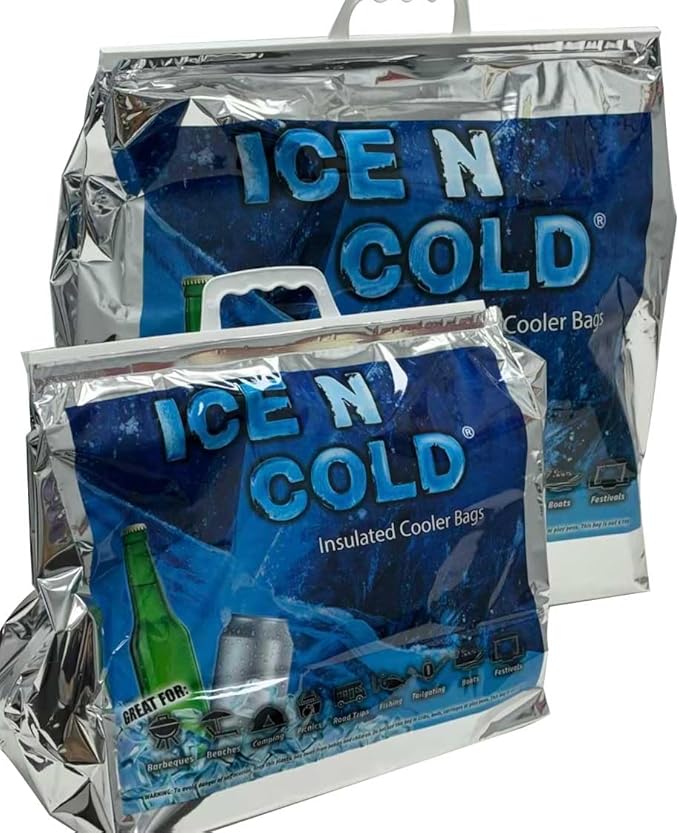 Insulated Cooler Bag - X-Large 40 lbs Capacity (Pack of 5) | Lightweight, Soft, Collapsible | Ideal for Groceries, Camping, Hiking, Beach, Travel