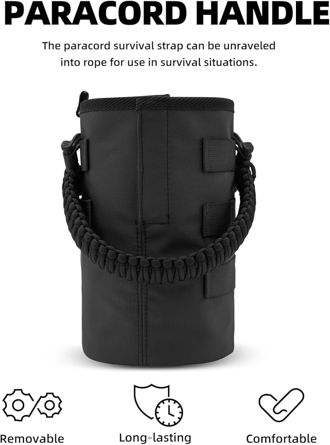 Water Bottle Holder Bag with Molle Strap - Water Bottle Carrier Pouch for Walking, Gym, Camping, Fishing, Hunting 32oz, 64oz, 128oz One Gallon Tactical Carrier Holder