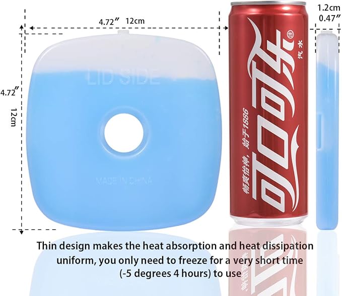 Cold Ice Pack Brick Reusable Long Lasting Cool Slim Thin Freezer Pack Cooler for Lunch Boxes Bag
