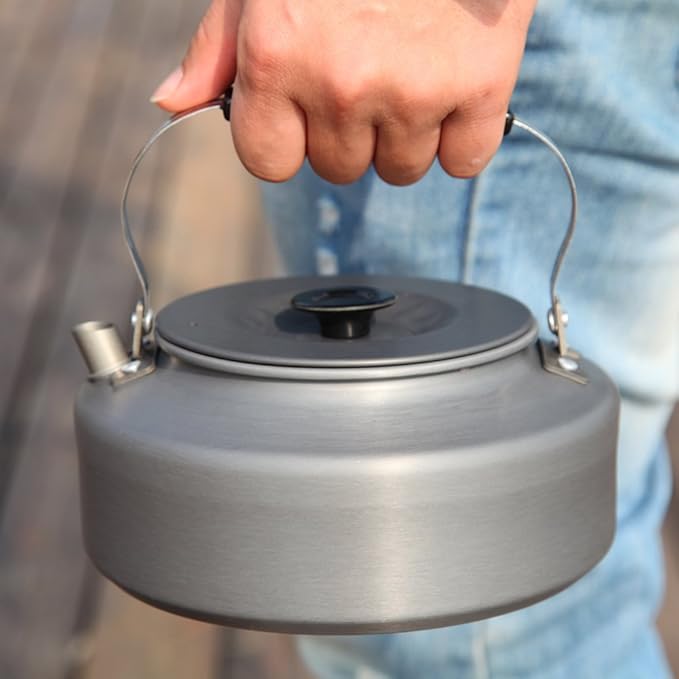 Docooler Tea Kettle, Stainless Steel Teapot, Portable Coffee Pot, Whistling Water Kettle, Camping Picnic Stove Top 0.8L/1.1L/1.2L/1.6L