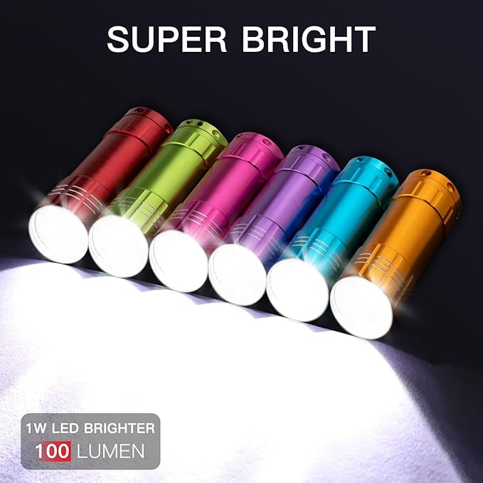 KunHe 120 Pack Small Mini Cheap Flashlights for Kids Bulk with Batteries Aluminum LED Bulk Flashlight for Party Favor Camping Emergency Power Outage Gift to Operation Christmas Child Items Bulk Gift