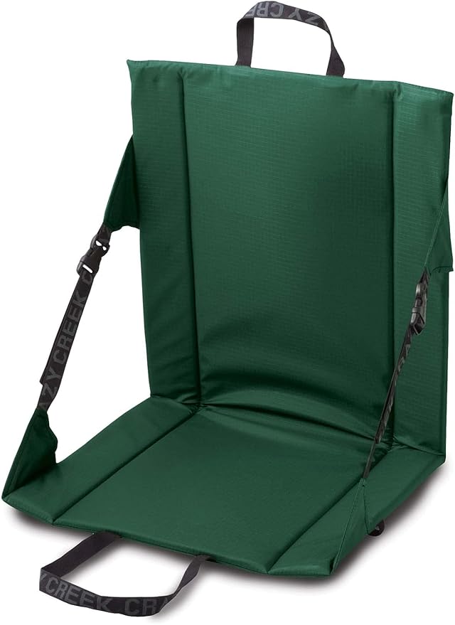 Crazy Creek Original LongBack Chair, Portable Chair for Camping and Stadiums, High Density Foam Cushion, Comfortable and Adjustable Back Support, Lightweight and Foldable,Forest Green