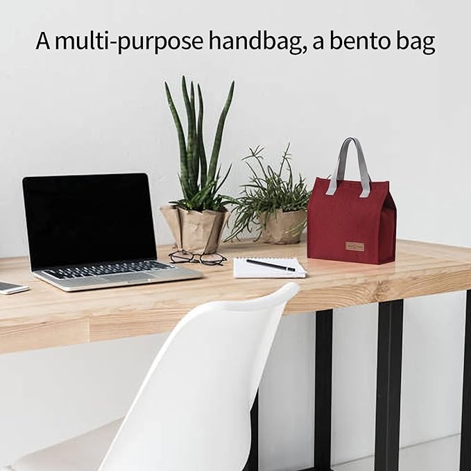 Lunch Bag Insulated, Lunch Box Bag, Reusable Lunch Tote Bag, Lunch Box Container Bag Insulated for Women, Men, Work, Office, Travel (2, red)