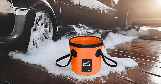 BANCHELLE Collapsible Bucket Water Container Portable Folding Camp Wash Basin for Outdoor Traveling Hiking Fishing Car Washing Gardening Camping 2 PCS
