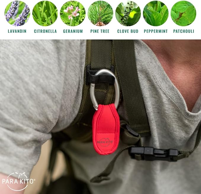 PARA'KITO Mosquito Insect & Bug Repellent Clip w/Natural Essential Oils - Waterproof, Outdoor Pest Repeller (Camouflage)
