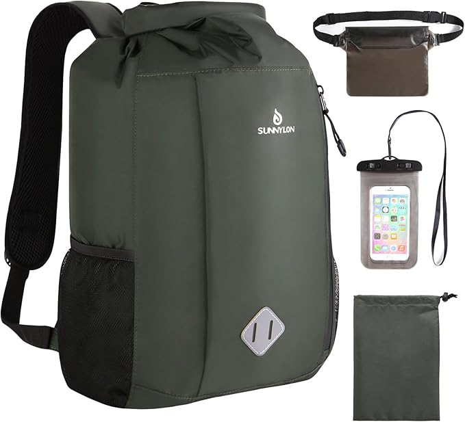 Dry Bag Backpack, 20L Dry Bags Waterproof with Waist Pouch and Phone Case,Roll top Dry bag for kayaking,Marine dry bag for Kayaking,Beach, Rafting, Boating, Hiking, Camping and Fishing