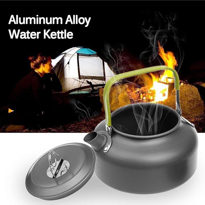 Lixada Camping Kettle 0.8L/1.2L/1.6L for Boiling Water, Coffee Pot Tea Kettle Aluminum Alloy Teapot with Silicon Handle Carry Bag for Hiking Outdoor Picnic