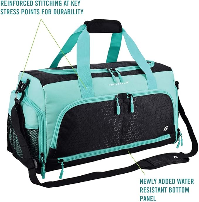 Ultimate Gym Bag 2.0: The Durable Crowdsource Designed Duffel Bag with 10 Optimal Compartments Including Water Resistant Pouch