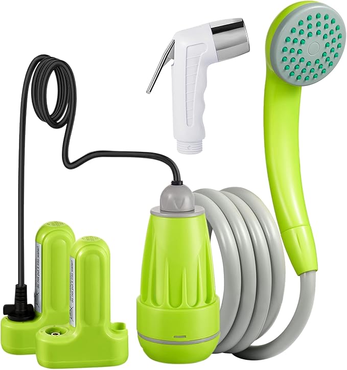 KEDSUM Portable Shower, Portable Camp Shower Pump with Rechargeable Battery, Portable Shower for Camping, Portable Outdoor Shower Head for Camping, Hiking, Traveling(+ Handheld Sprayer)