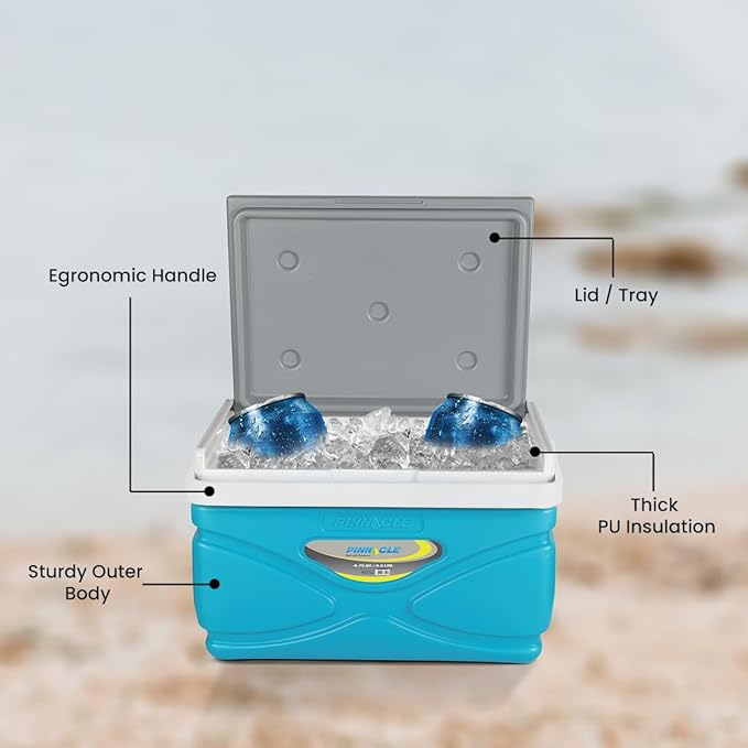 Picnic Cooler – 4.5 Liter Hard Cooler – Coolbox Keeps Contents Cool for 48 Hours – BPA Free Outdoor Cooler – Portable Cooler for Picnics, Grill, Camping (Orange)