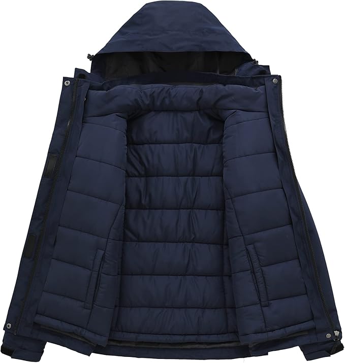 Women's 3 in 1 Ski Jacket Mountain Waterproof Windproof Winter Snow Coat Hike Snowboarding Jackets Hooded Warm Raincoat
