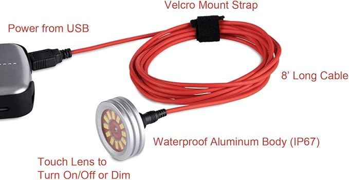 Voltaic Systems Emergency USB Led Light - Waterproof, Dimmable Brightness Levels & Touch Control, for Camping, Patio, Tool Shed or Cabin, Emergency Kit