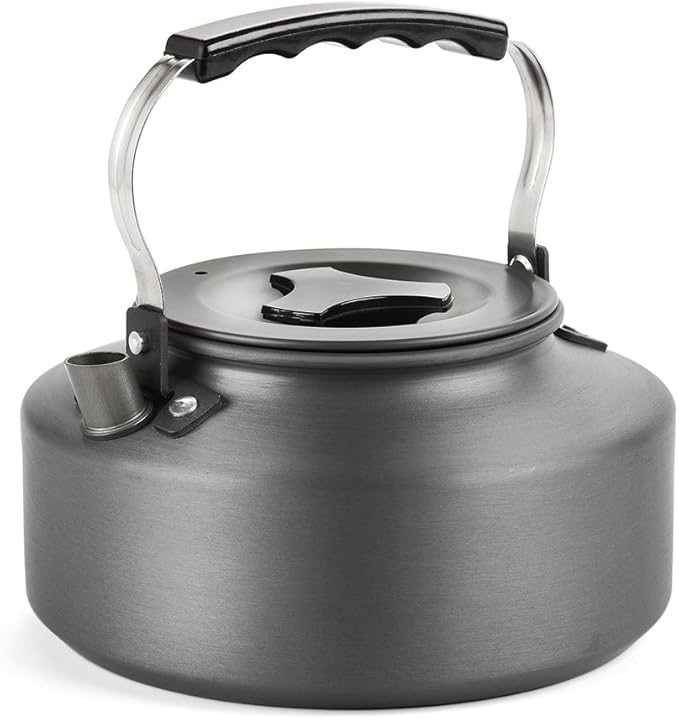 Docooler Tea Kettle, Stainless Steel Teapot, Portable Coffee Pot, Whistling Water Kettle, Camping Picnic Stove Top 0.8L/1.1L/1.2L/1.6L