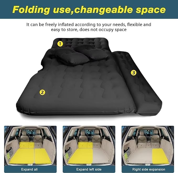 SUV Air Mattress Camping Bed - Car Mattress Back Seat Portable Foldable Car Air Bed Sleeping Pad Car Bed Mattress for Sedan Truck