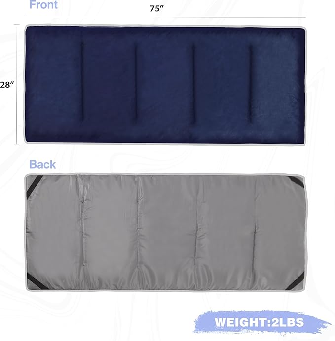 RedSwing XL Cot Mattress Pad, Cot Pads for Camping, 1.5''/3.2'' Thick Cotton Camping Cot Mattress Pads, Soft and Comfortable, Blue/Grey