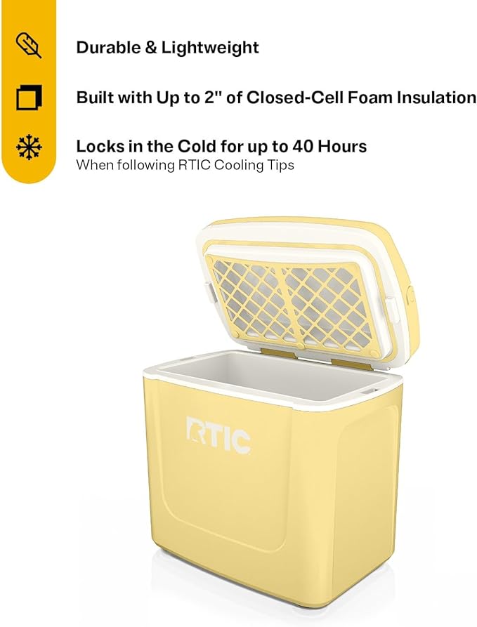RTIC 8 QT Road Trip Personal Cooler, Small, Compact, Insulated, Portable Ice Chest Box for Food, Drink, Beverage, Beach, Camping, Picnic, Fishing, Boat, 12-Can Capacity