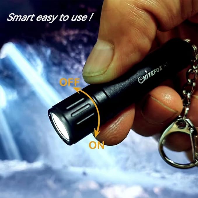 Bright Keychain Flashlight K1,high Bright 150 lumens,as Small Flashlight Lantern Camp lamp Light,Waterproof Torch for EDC,Reading,Sleep,Dog Walking,Camping,Hiking (2 PCS Black White)