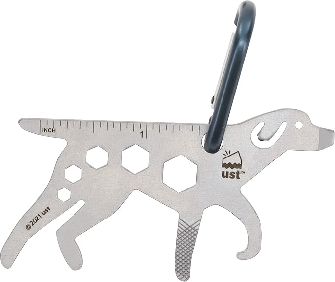 UST Tool-a-Long Multi-Tool Carabiners with Durable, Compact Stainless Steel Construction for Hiking, Kayaking, Camping, Travel and Outdoor Survival