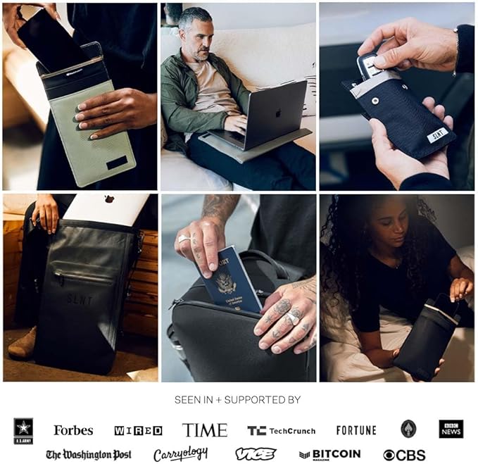 Silent Pocket SLNT Waterproof Faraday Laptop Bag Military-Grade 420D Waterproof Nylon - RFID Signal Blocking Dry Bag/Waterproof Laptop Backpack Protects from Water, Spying, Hacking (6 Liter)