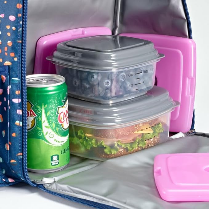 Cool Coolers by Fit & Fresh 4 Pack Slim Ice Packs, Quick Freeze Space Saving Reusable Ice Packs for Lunch Boxes or Coolers, Multi Colored, 3 Packs of 4