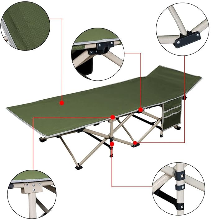 Yaheetech Folding Camping Cot, Portable Military Canvas Sleeping Bed, Outdoor Comfortable Lightweight Bed with Carry Bag for Hiking, Backpack Travel, Home & Office