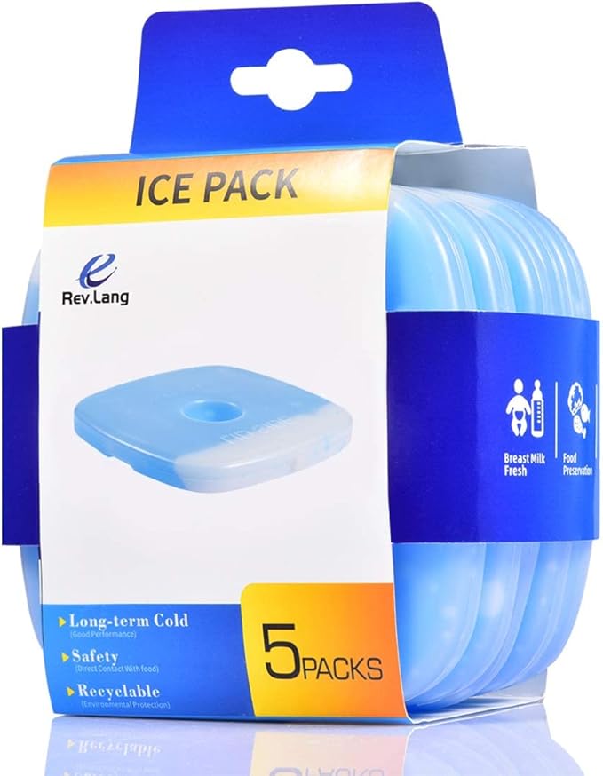 Cold Ice Pack Brick Reusable Long Lasting Cool Slim Thin Freezer Pack Cooler for Lunch Boxes Bag