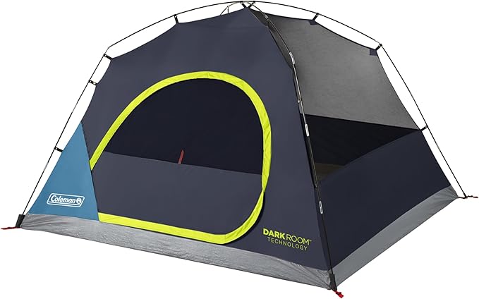 Coleman 4/6/8/10 Person Skydome Dark Room Tent with Rainfly, 5 Minute Setup, Blocks 90% of Sunlight, 20% More Headroom Than Traditional Tents