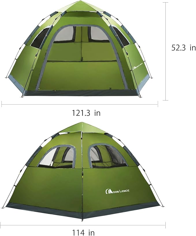 Moon Lence Instant Pop Up Tent Family Camping Tent 4-5 Person Portable Automatic Tent Windproof for Camping Hiking Mountaineering
