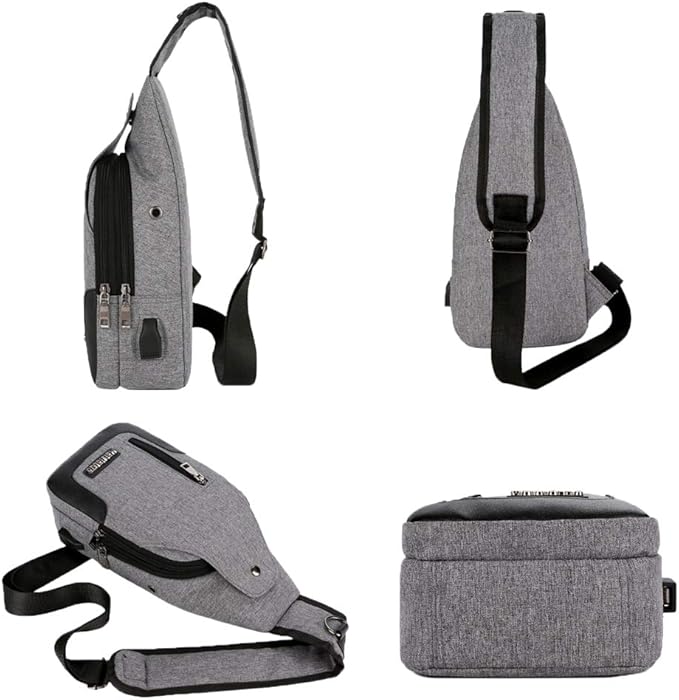 Peicees Travel Gym Bike Sling Bag Shoulder Backpack Daypack w/USB Charging Port