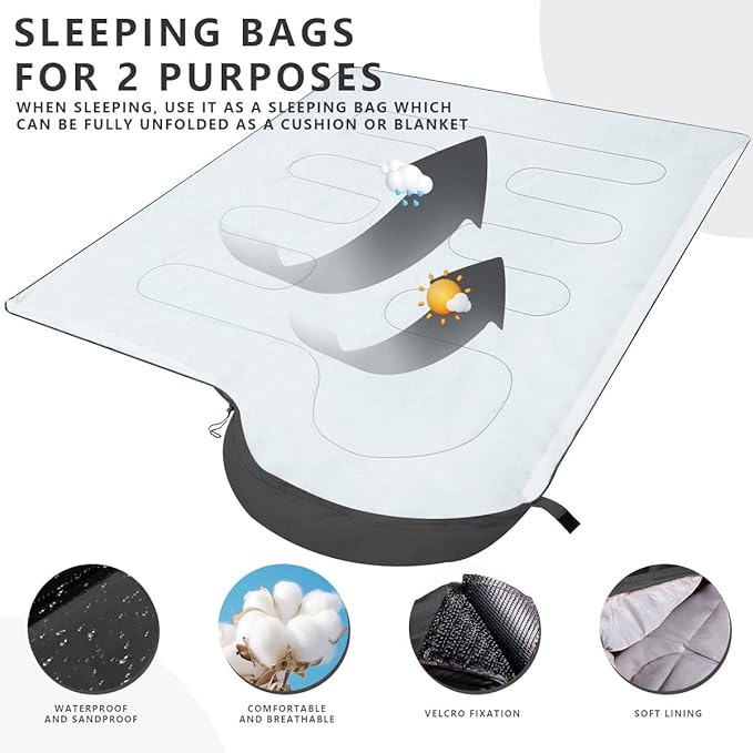 OBTANIM Camping Sleeping Bags Portable Waterproof Sleeping Bag for Adults Kids 4 Seasons Winter, Fall, Spring, Summer Backpacking Hiking Camping Mountaineering Indoor Outdoor Use