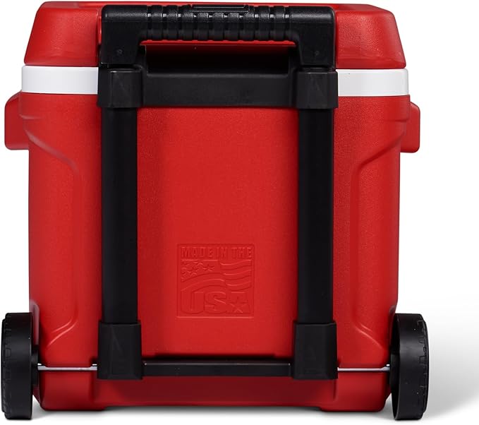 Igloo Cooler with Wheels, Profile II 28 Qt Hard Sided Ice Chest - Portable Insulated Container with Leak-Proof Design for Outdoor Use