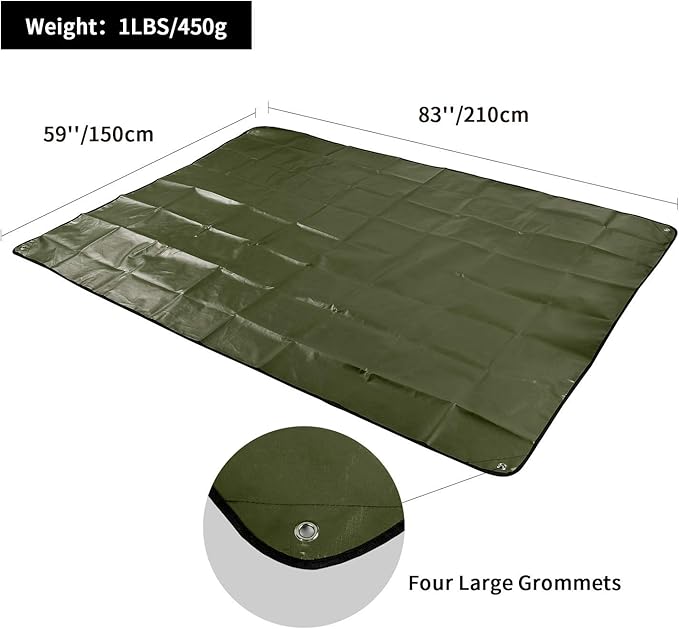 RedSwing Heavy Duty Survival Blanket, Waterproof Emergency Thermal Tarp, Multipurpose Reflective Insulated All Weather Blankets for Camping Hiking, Green