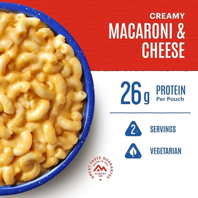 Mountain House Creamy Macaroni & Cheese | Freeze Dried Backpacking & Camping Food | Vegetarian | 2 Servings