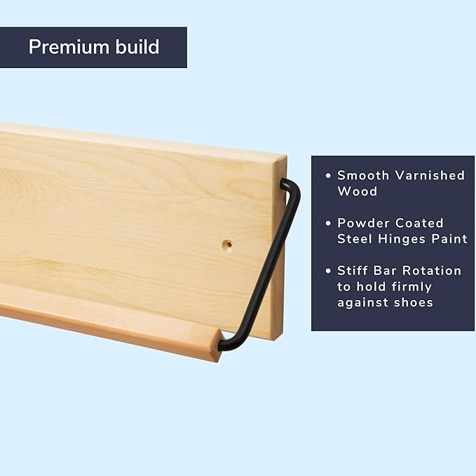 Wall Mounted Shoe Rack - A Wooden, Modern, Slim, and Small Shoe Storage Solution for Shoes and Boots in Narrow Spaces, entryways, or hallways. (30-in-Wide)