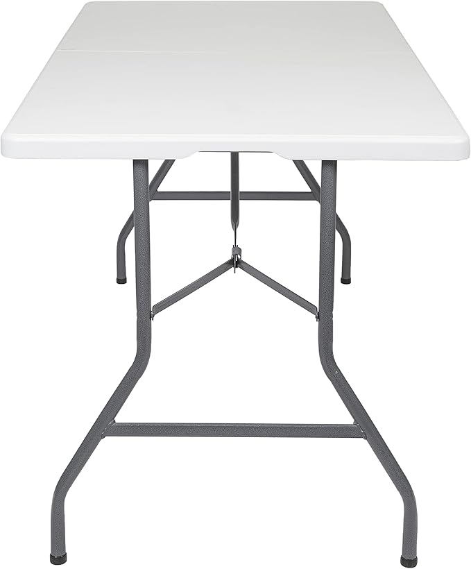 Stansport Folding Camp Table, White, 59.8" L x 29.1" W x 29.1" H