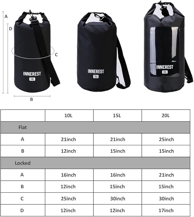 Waterproof Dry Bag Lightweight Sack for Outdoor Water Recreation Beach Boating Camping Fishing Kayaking with a Waterproof phone pouch (Glossy Red, 10L)