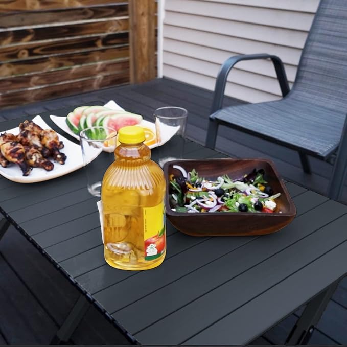 Folding Camping Table, Lightweight Roll-Up Table Aluminum Low Portable Picnic Table with Easy Carrying Bag for Outdoor, Beach, Picnic, Backyards, BBQ and Party, 45.7"L x 24"W x 17.3"H
